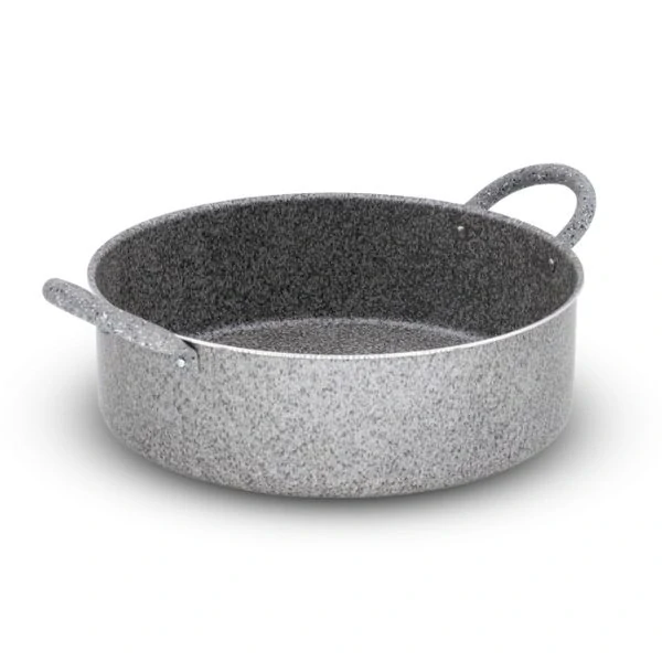 Velkoobjemová pánev s povrchem kamene 40 cm včetně skleného víka   14 cm hluboká 